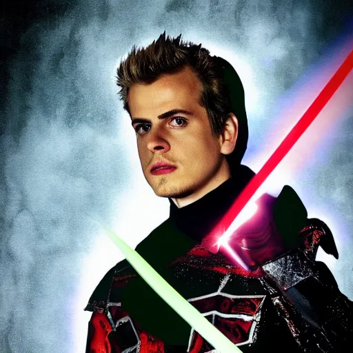 Image similar to hayden christensen as the black power ranger, digital photography, high detail,