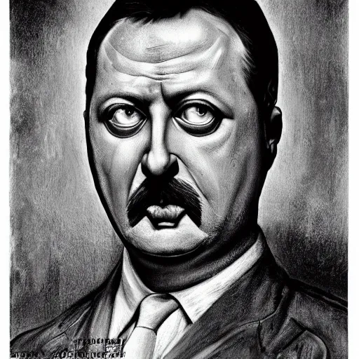 Prompt: Portrait by H.R.Giger of Igor Ivanovich Strelkov who became a degenerate horror Abomination, photo-realistic, color image, 2K, highly detailed