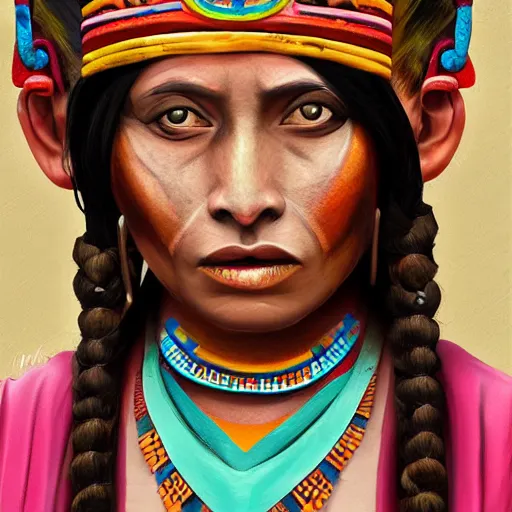 Prompt: mayan priestess, digital painting, 8 k, sharp focus, realistic