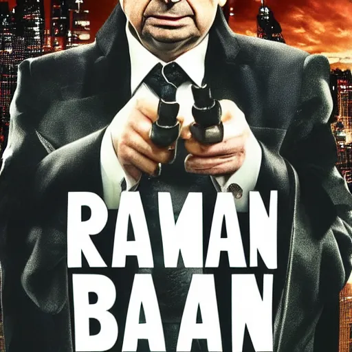 Prompt: rowan atkinson plays batman in this gritty reboot of the batman franchise, movie poster, 2 0 2 0