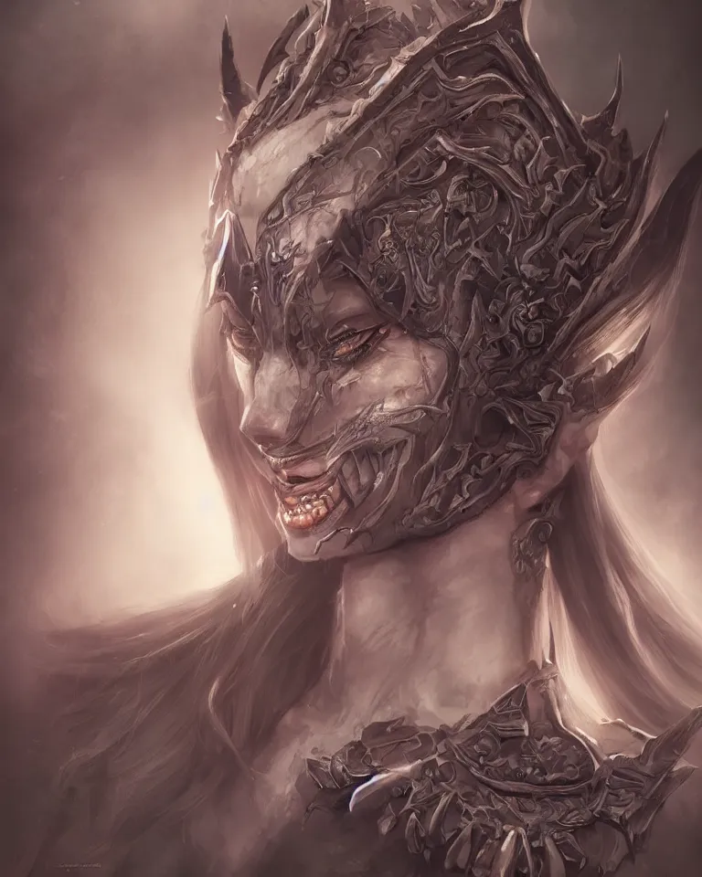 Image similar to detailed portrait of the nightmare queen, detailed, realistic, concept art, character design, cinematic lighting