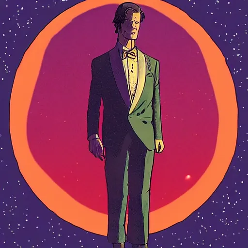 Prompt: matt smith retro minimalist portrait moebius starwatcher comic by jean giraud, 8 k