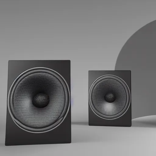 Image similar to 2 large speakers covered with a delicate psychedelic texture, octane render, hyper detailed render, volumetric light, ultra realistic,