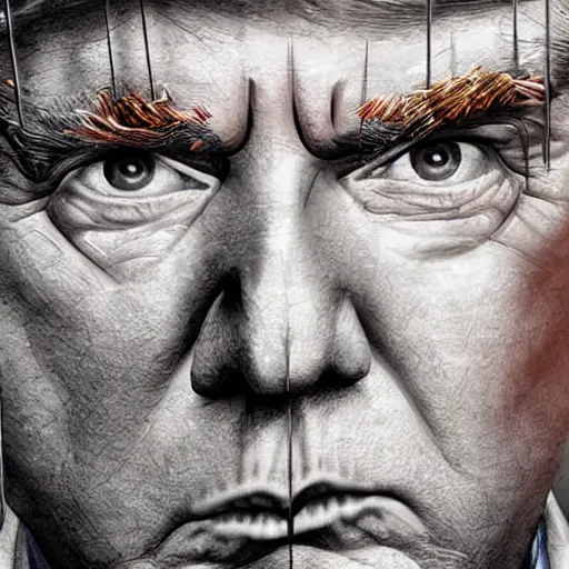 Image similar to donald trump behind bars in prison, digital art, in the style of artstation