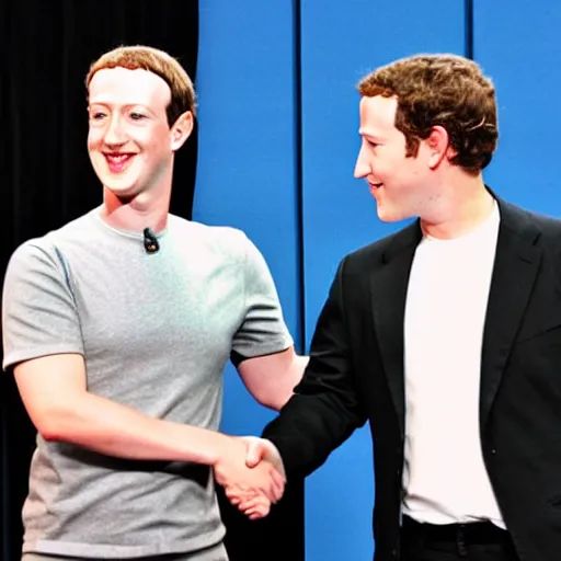 Image similar to mark zuckerberg and michael jackson shaking hands