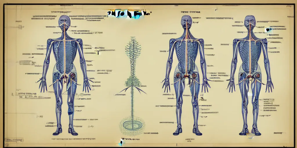 Image similar to technical diagram blueprint of anthropomorphic anatomical sip technician, performance enhanced salesman anatomy, snake oil sip tech technical blueprint plan