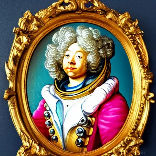 Image similar to rococo baroque portrait astronaut