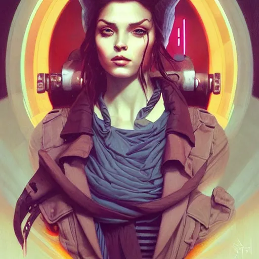 Prompt: Lofi portrait by Stanley Artgerm and Tristan Eaton and Tom Bagshaw