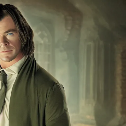 Prompt: Chris Hemsworth as Professor Snape