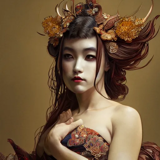 Prompt: a Photorealistic dramatic fantasy render of a beautiful woman wearing a beautiful intricately detailed Japanese Fox Kitsune mask and clasical Japanese Kimono by WLOP,Artgerm,Greg Rutkowski,Alphonse Mucha, Beautiful dynamic dramatic dark moody lighting,shadows,cinematic atmosphere,Artstation,concept design art,Octane render,8K The seeds for each individual image are: [3713461866, 4216943615, 757852799, 2146550271, 3732544511, 1382522239, 1710699519, 1538293887]