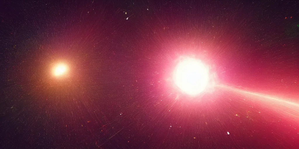 Prompt: A bulbous luminous vibrant radiant star left seen in the broken, unparalleled, darkened universe as it silently goes quiet with every last star that explodes, collapsing in on themselves, turning into black holes, trending on artstation, artstation futurism, artstation photography, 4k, 8k