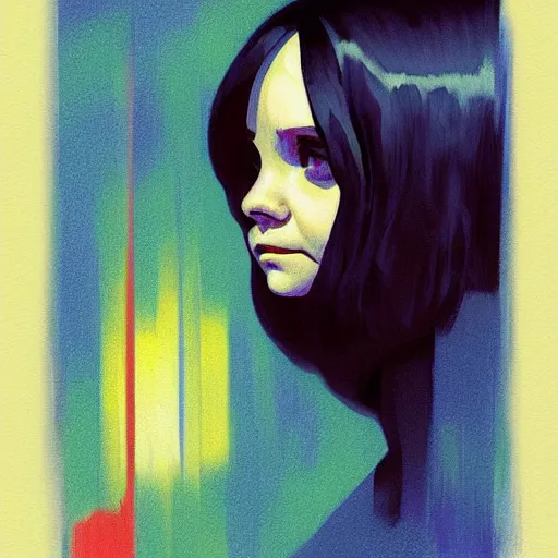 Image similar to Christina Ricci, crayon, by Atey Ghailan, by Franz Marc muted