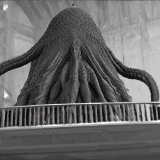 Image similar to large cthulu on security footage