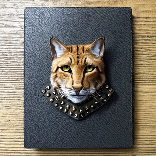 Image similar to d & d style portrait, tabaxi male in studded leather.