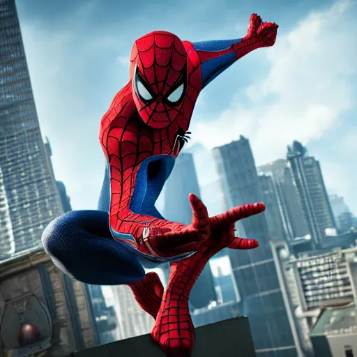 Image similar to a real photography of spiderman smoking a marihuana cigarette, highly detailed picture, marvel movies style, cryengine, playstion 5 screen, cinematic, unreal engine