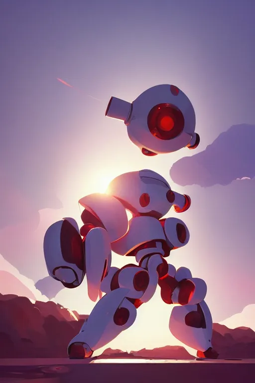 Image similar to metabots medabots medarotto medarot robot minimalist comics, behance hd by jesper ejsing, by rhads, makoto shinkai and lois van baarle, ilya kuvshinov, rossdraws global illumination ray tracing hdr radiating a glowing aura