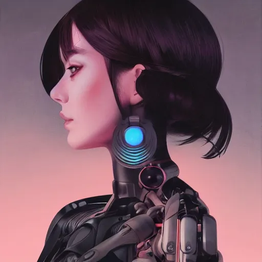 Image similar to A beautiful cyborg woman with big and cute eyes || VERY ANIME, fine-face, realistic shaded perfect face, fine details. Anime. realistic shaded lighting poster by Ilya Kuvshinov katsuhiro otomo ghost-in-the-shell, magali villeneuve, artgerm, Jeremy Lipkin and Michael Garmash and Rob Rey, trending on art station