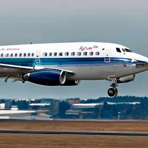 Image similar to an airplane with a tiny whale pilot, the whale is in the airplane cabin