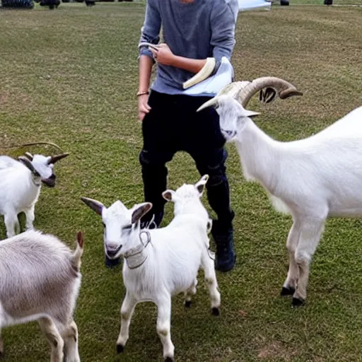 Image similar to justin bieber as a goat