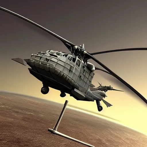 Image similar to futuristic military helicopter concept art