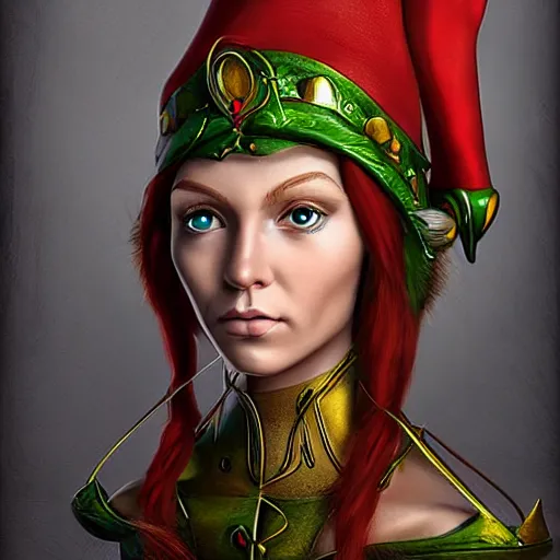 Image similar to mechanical elf, 8 k, portrait, elven, highly detailed, realistic, professional art,