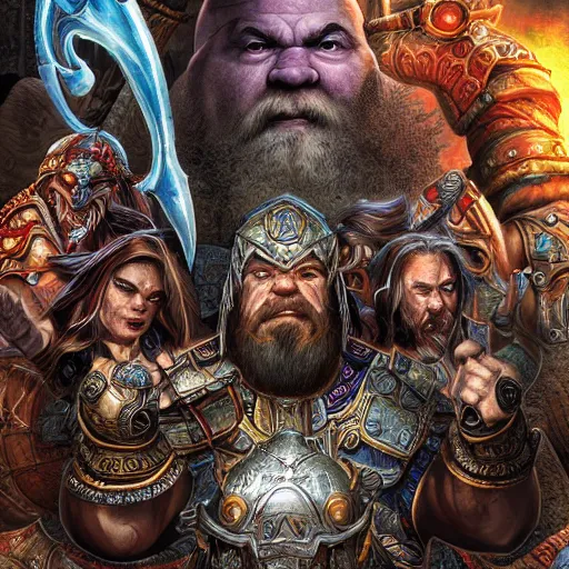 Image similar to dwarven mortal kombat, intricate detail, HDR cinematic poster by Mark Brooks, Donato Giancola, Victor Nizovtsev, Scarlett Hooft, Graafland, Chris Moore”