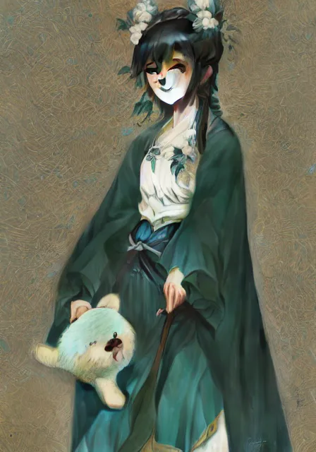 Prompt: hatsune miku holding a teddy bear, intricate, elegant, highly detailed, digital painting, artstation, concept art, smooth, sharp focus, illustration, art by artgerm and greg rutkowski and alphonse mucha and william - adolphe bouguereau