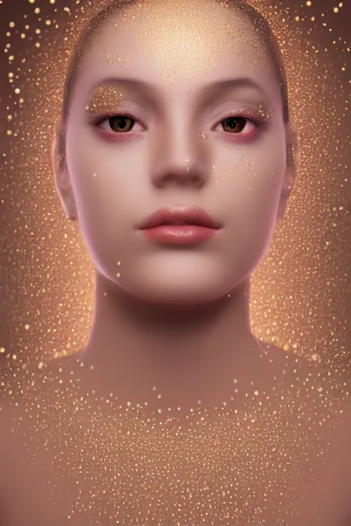 Image similar to pearl skinned ballerina, golden droplets on her face, chessboard pattern clothes, full body picture, crystal eyes, perfect face, atmosphere, glowing, radiant, dancing in the mud, cinematic lighting, high quality, perfect, 8 k high detail, masterpiece, trending on artstation, by ken wong