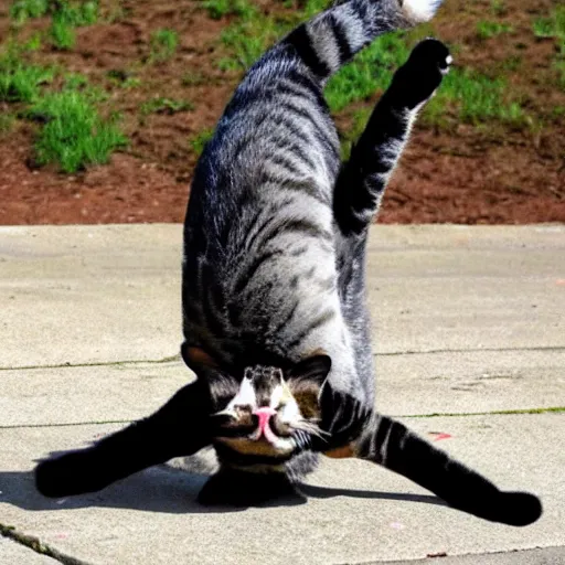 Image similar to cat doing a cool backflip