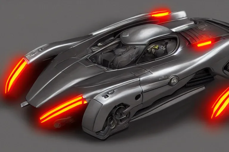 Image similar to a single armored scifi ferrari in the style of bladerunner and alternate car one, car concept, car Design, sid mead, alex ross, intricate Details, concept art, matte painting, highly detailed, rule of thirds, dynamic lighting, cinematic, detailed, denoised, centerd, clean render