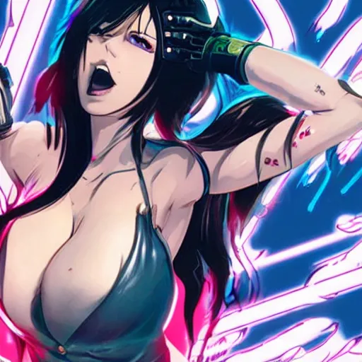 Image similar to nico robin is a cyberpunk cyborg