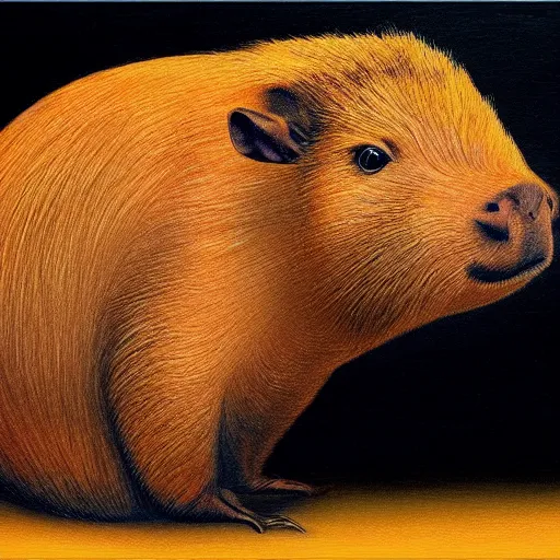 Prompt: capybara in the style of salvadore dali | matte oil painting | featured on artstation | impressionist