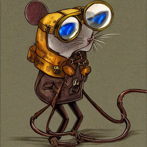 Image similar to a rat with steampunk googles, by Allie brosh