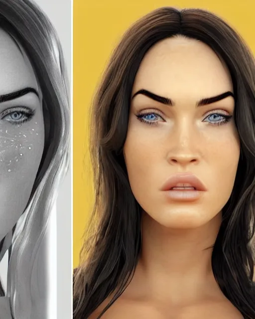 KREA - megan fox made out of mayonnaise, human face made out of mayonnaise,  megan fox wearing white body paint, professional food photography