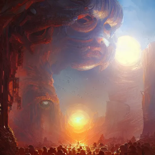 Prompt: a painting of the eyes of the sun by marc simonetti, high detail, trending on artstation