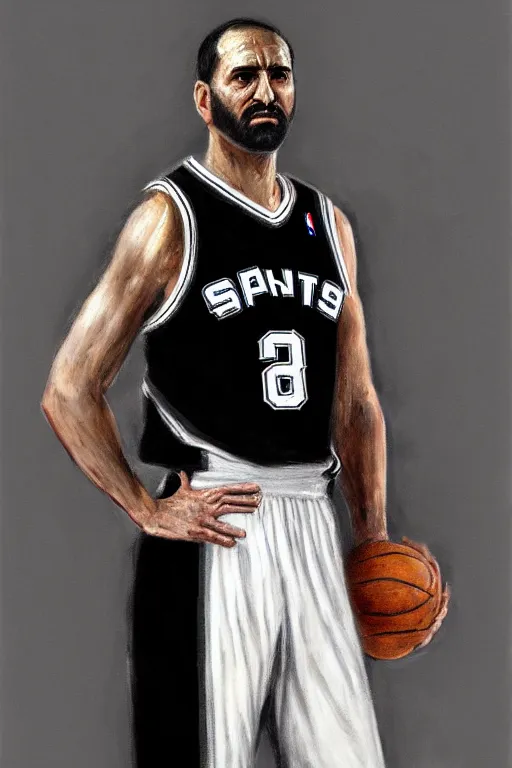 Image similar to full body portrait of the dictator of the san antonio spurs, 1 8 8 9, in full military garb, silver, black, white, oil on canvas by william sidney mount, trending on artstation