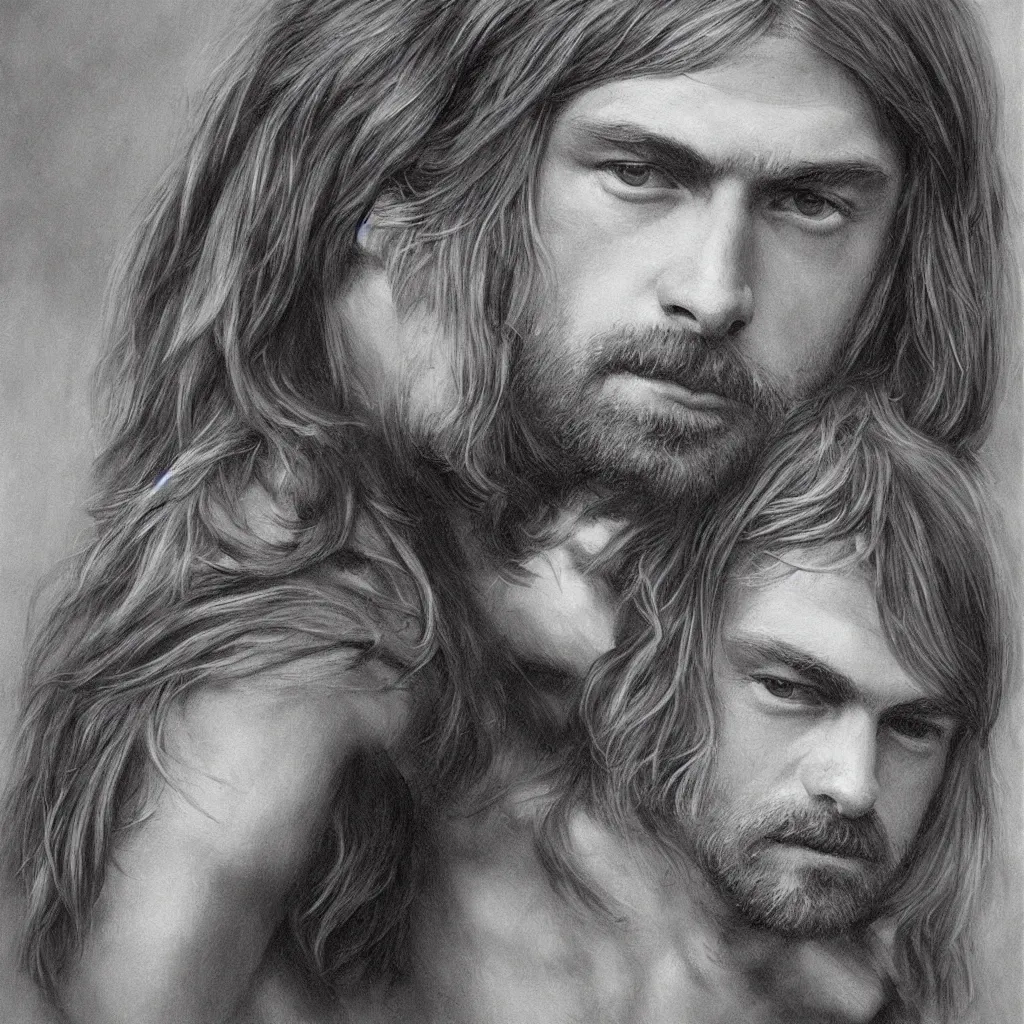 Prompt: Kurt Cobain, traditional corsican, intricate, highly detailed, artstation, illustration, jurgens, rutkowski, bouguereau