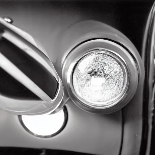 Prompt: closeup photo of an 70s car`s handlamp by Julie Blackmon,