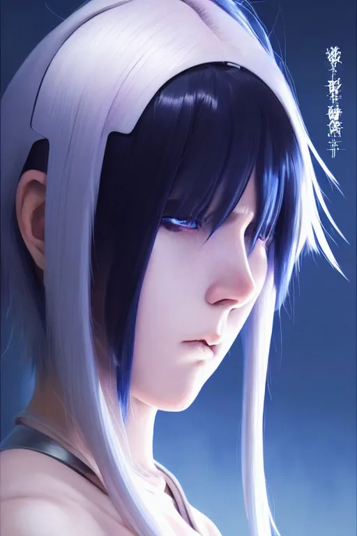 Image similar to portrait Anime cyborg girl, cyberpunk, cute-fine-face, white-hair pretty face, realistic shaded Perfect face, fine details. Anime. realistic shaded lighting by Ilya Kuvshinov katsuhiro otomo ghost-in-the-shell, magali villeneuve, artgerm, rutkowski, WLOP Jeremy Lipkin and Giuseppe Dangelico Pino and Michael Garmash and Rob Rey