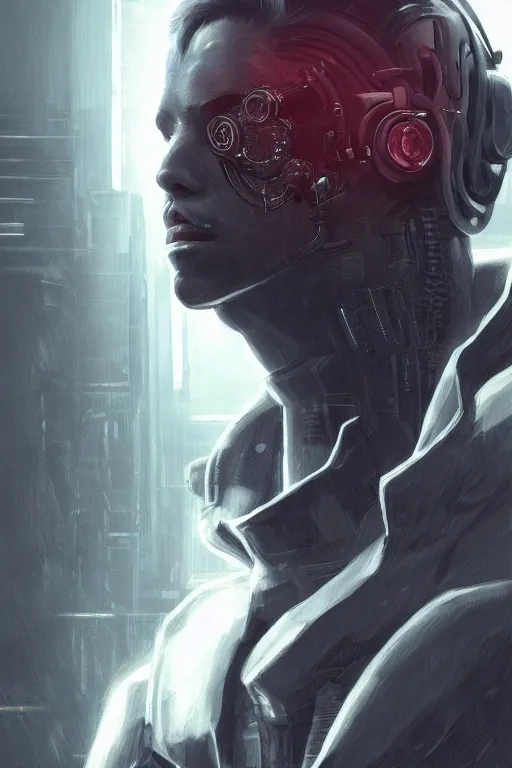 Image similar to head and shoes and feet, cyberpunk, male character, beautiful head, concept art, artstation, intricate details, dramatic lighting