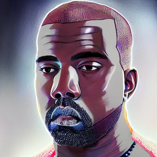 Image similar to Kanye West dressed in diamond armor, by Stanley Artgerm Lau, WLOP, Rossdraws, James Jean, Andrei Riabovitchev, Marc Simonetti, Yoshitaka Amano, ArtStation, CGSociety,