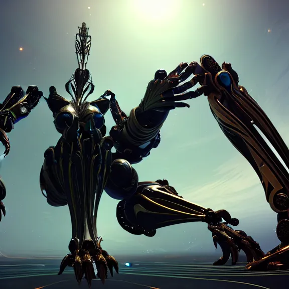 Image similar to highly detailed giantess shot, worms eye view, looking up at a giant 500 foot tall beautiful stunning saryn prime female warframe, as a stunning anthropomorphic robot female dragon, looming over you, walking toward you, detailed warframe legs towering over you, camera looking up, posing elegantly over you, sleek sharp claws, detailed robot dragon feet about to step on you, intimidating, proportionally accurate, two arms, two legs, camera close to the legs and feet, giantess shot, warframe fanart, ground view shot, cinematic low shot, high quality, captura, realistic, professional digital art, high end digital art, furry art, macro art, giantess art, anthro art, DeviantArt, artstation, Furaffinity, 3D realism, 8k HD octane render, epic lighting, depth of field