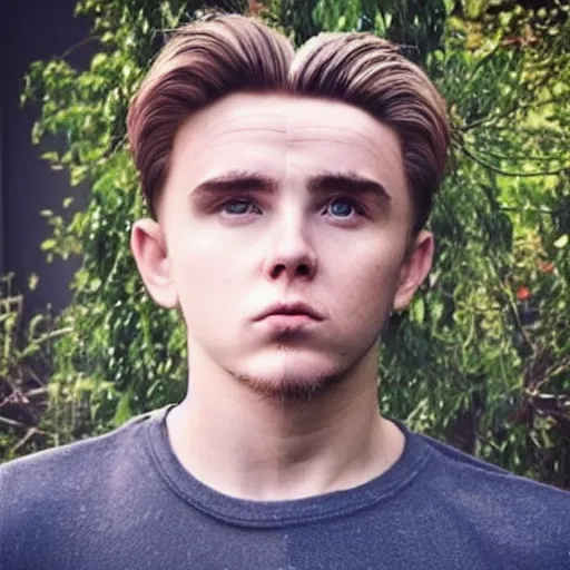 Prompt: “a realistic detailed photo of a guy who is an attractive humanoid who is half robot and half humanoid, who is a male android, Brooklyn Beckham, shiny skin, posing like a statue, blank stare”