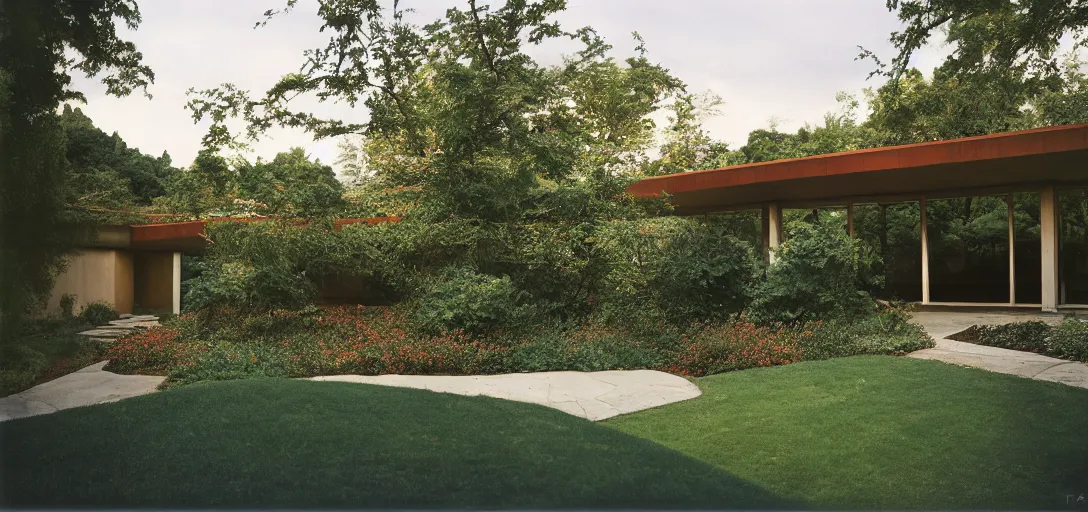 Prompt: torogan designed by neutra. landscape design by capability brown. fujinon premista 1 9 - 4 5 mm t 2. 9. portra 8 0 0.