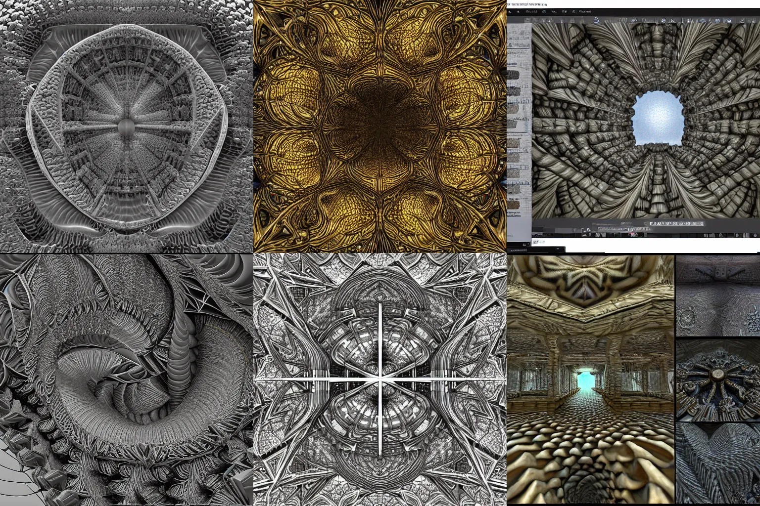 Prompt: Complex textures, hyper detailed mitfs, intricate and fractal, reflections depth and light