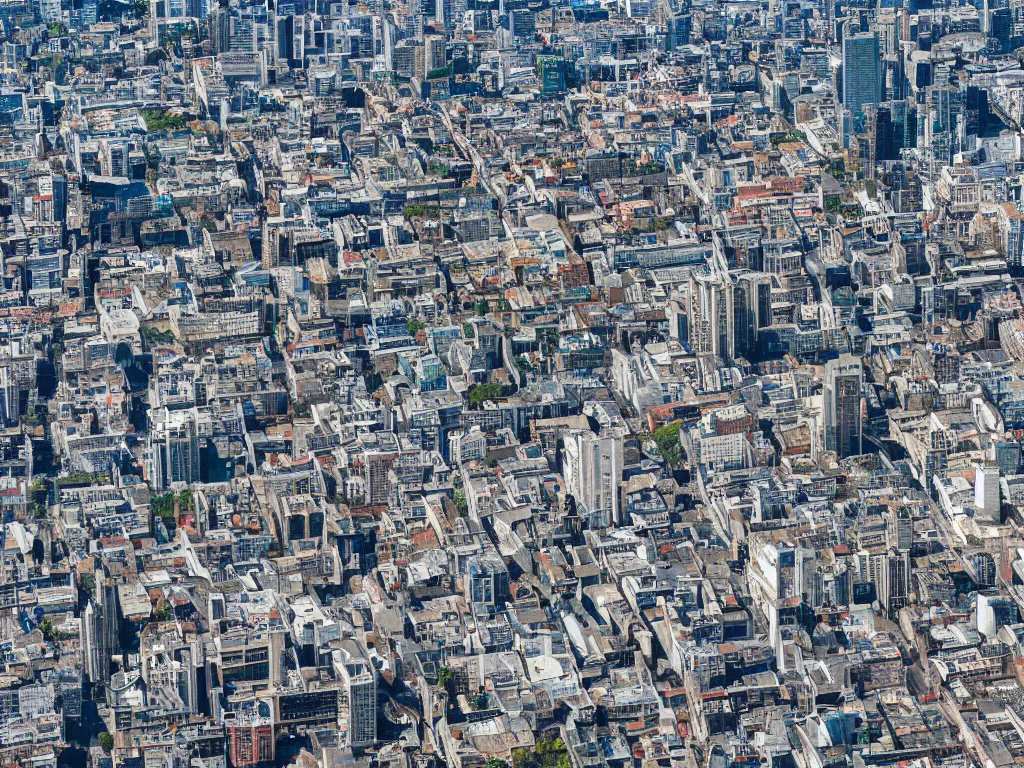 Image similar to drone view of a city, Brutalist architecture-sharp focus-telephoto lens-digital art 4k