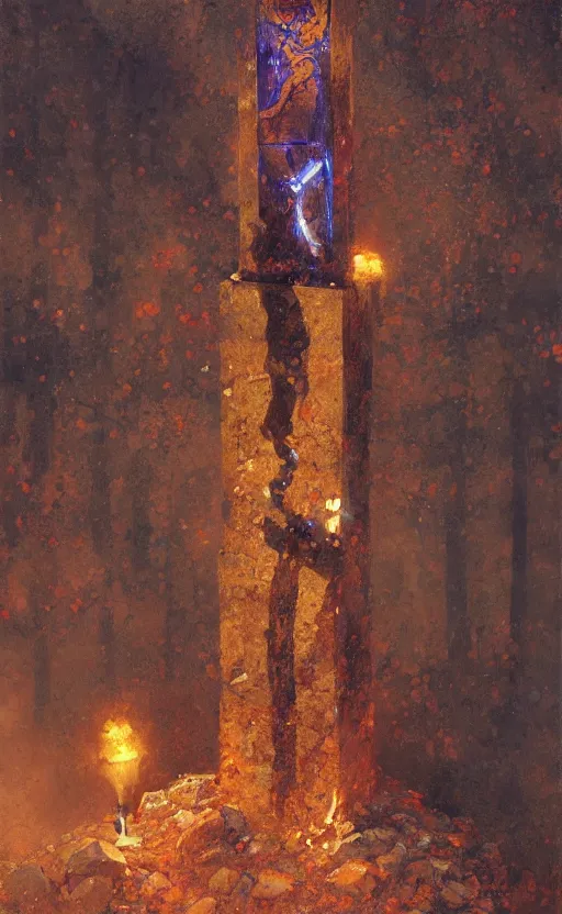 Prompt: Minecraft Herobrine Totem,painting by Gaston Bussiere, Craig Mullins