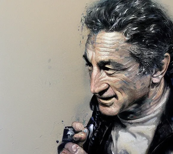 Prompt: a hyper-detailed painting of Robert DeNiro by Craig Mullins