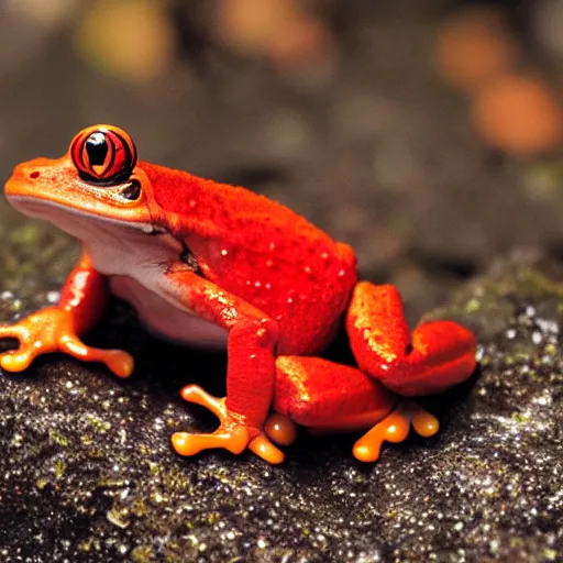 Prompt: glowing red frog
