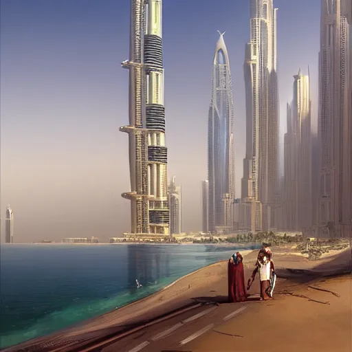 Prompt: gta : dubai, by marc simonetti